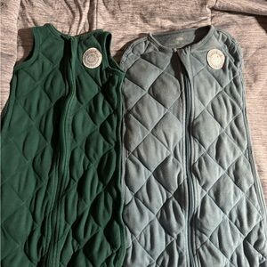 Cozy Kids Sleeveless Pajama Set - Green and Gray